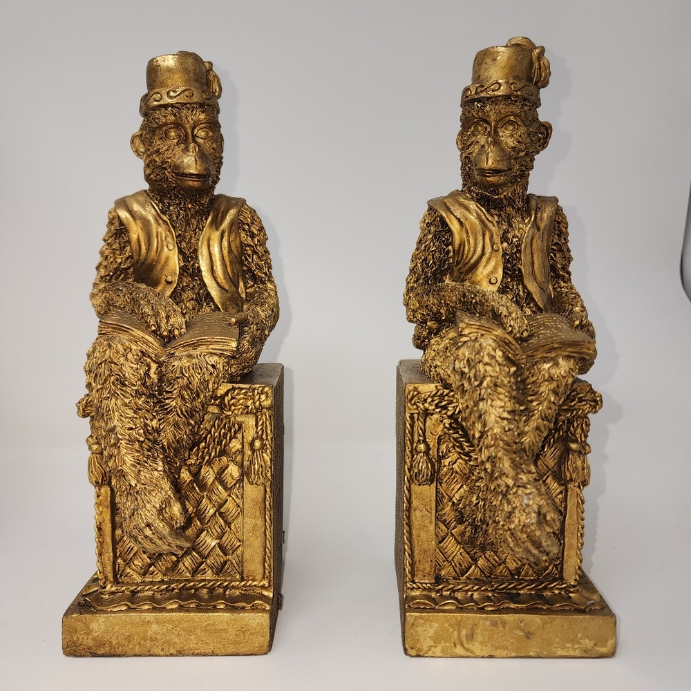 Gold Monkey Bookends